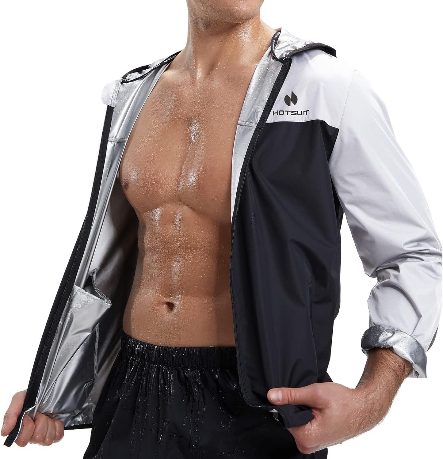 HOTSUIT Men's Sauna Suit - Full Body Sweat Jacket and Pants for Gym Workouts and Exercise