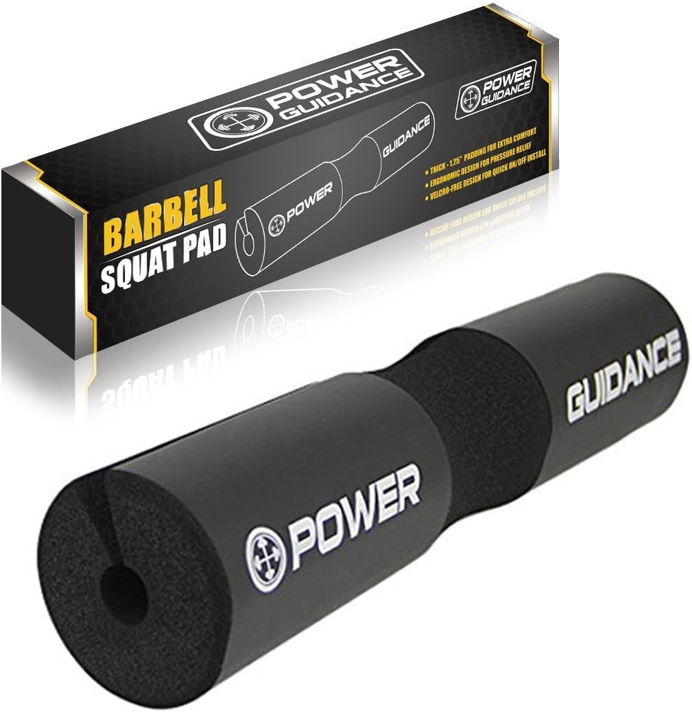 POWER GUIDANCE Barbell Squat Pad - Neck and Shoulder Protection for Squats, Lunges, Hip Thrusts, and Weightlifting - Compatible with Standard and Olympic Bars