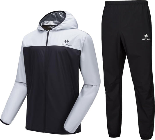 HOTSUIT Men's Sauna Suit - Full Body Sweat Jacket and Pants for Gym Workouts and Exercise