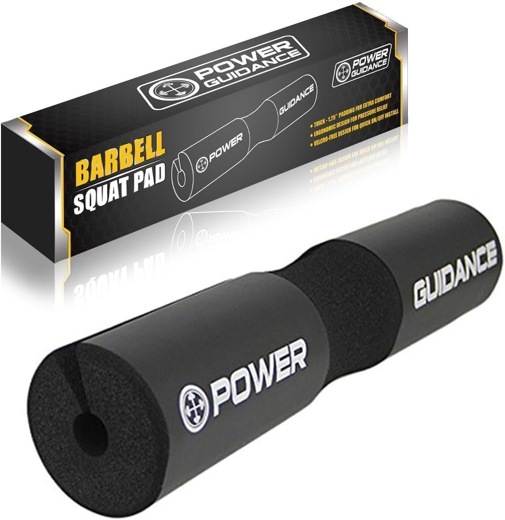 POWER GUIDANCE Barbell Squat Pad - Neck and Shoulder Protection for Squats, Lunges, Hip Thrusts, and Weightlifting - Compatible with Standard and Olympic Bars