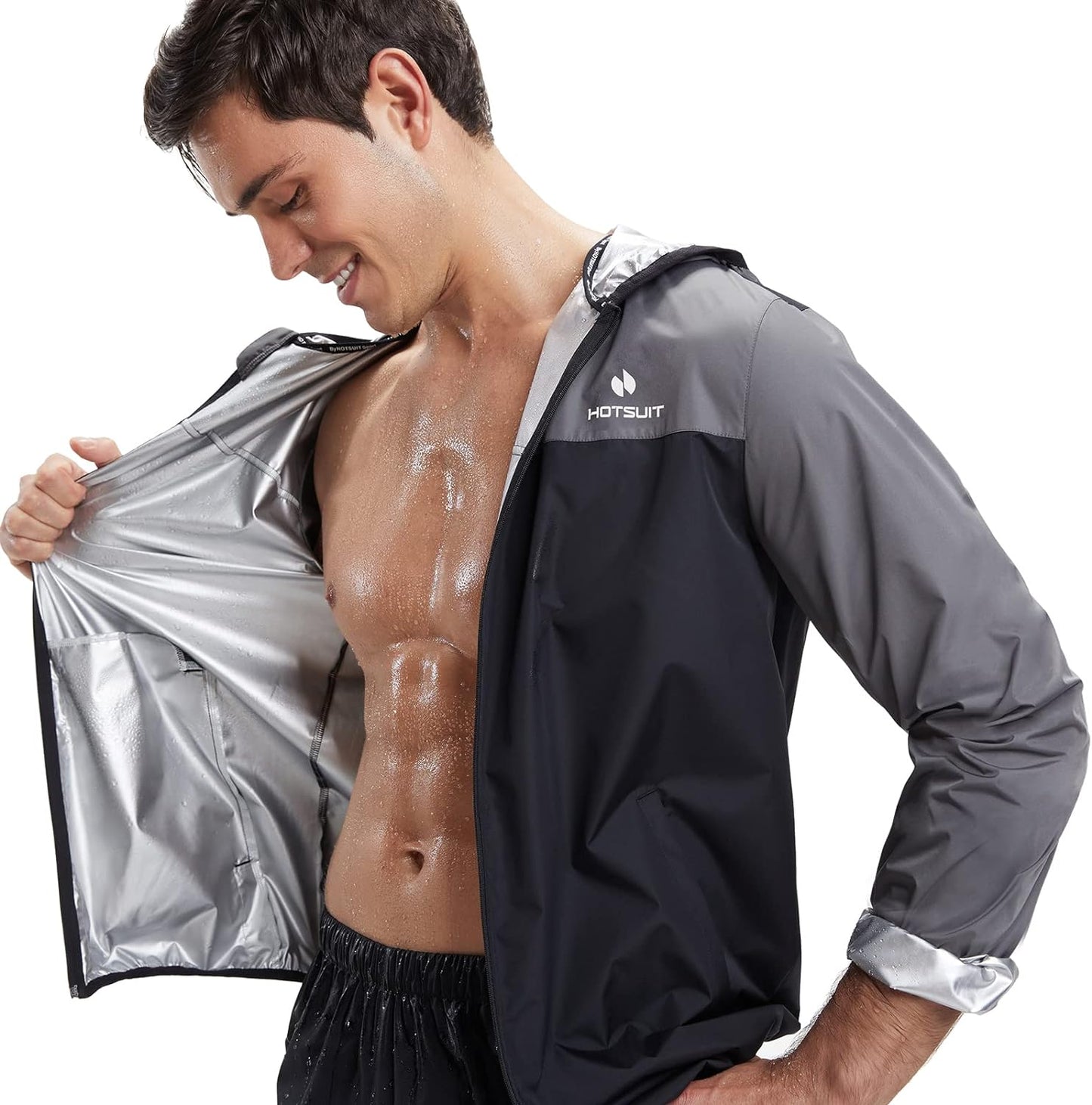 HOTSUIT Men's Sauna Suit - Full Body Sweat Jacket and Pants for Gym Workouts and Exercise